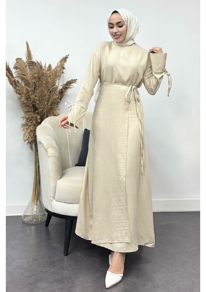 Kadın Sofya Keten Eteği Bağlamalı Takım