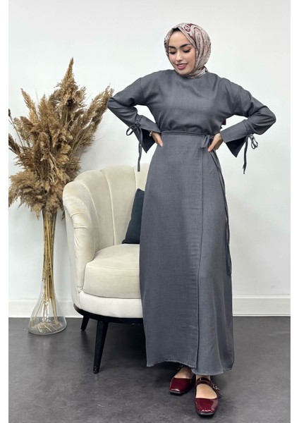 Kadın Sofya Keten Eteği Bağlamalı Takım