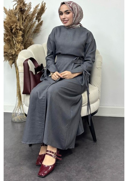 Kadın Sofya Keten Eteği Bağlamalı Takım modelleri