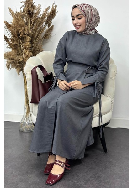 Kadın Sofya Keten Eteği Bağlamalı Takım indirimleri