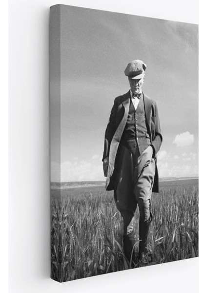 - Atatürk Portre Tablosu Mustafa Kemal Atatürk Dikdörtgen Dekoratif Kanvas TABLO-FB-127