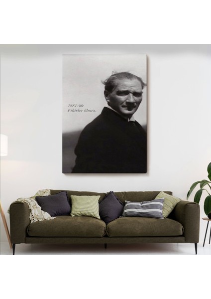 - Atatürk Portre Tablosu Mustafa Kemal Atatürk Dikdörtgen Dekoratif Kanvas TABLO-FD-128
