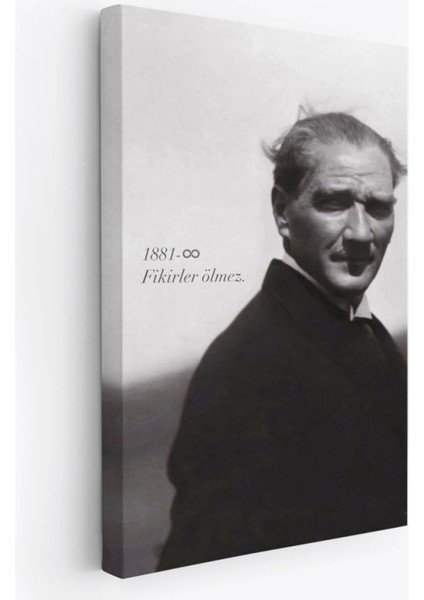 - Atatürk Portre Tablosu Mustafa Kemal Atatürk Dikdörtgen Dekoratif Kanvas TABLO-FD-128