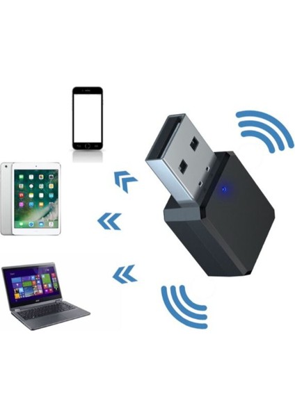 Bluetooth Araç Kiti Ses Alıcı Adaptörü Aux ve Bluetooth Uyumlu Çift Çıkışlı Aux USB Alıcı Adaptör