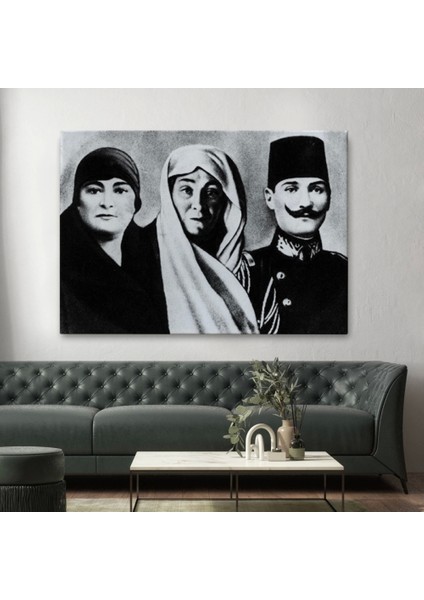 - Atatürk Portre Tablosu Mustafa Kemal Atatürk Dikdörtgen Dekoratif Kanvas TABLO-FL-136