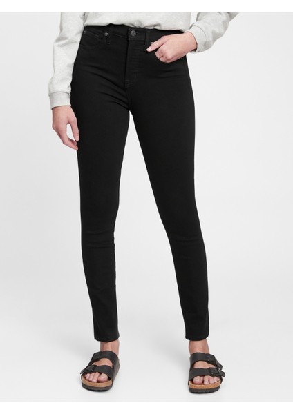 Kadın Siyah High Rise True Skinny Washwell™ Jean Pantolon