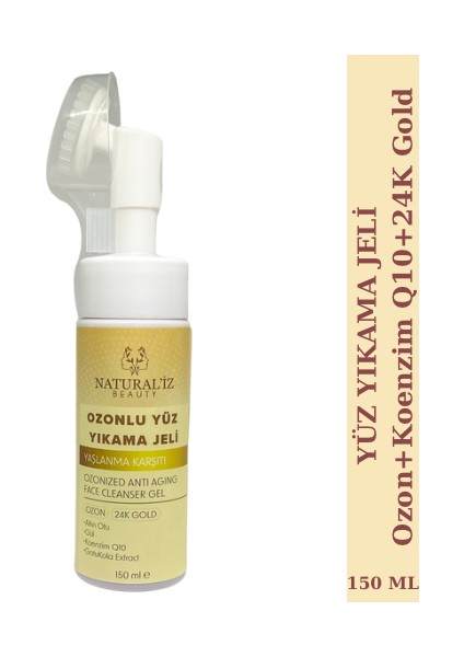 Naturaliz Beauty Ozonlu Yaşlanma Karşıtı Yüz Yıkama Jeli Ozon+Koenzim Q10+24K Gold