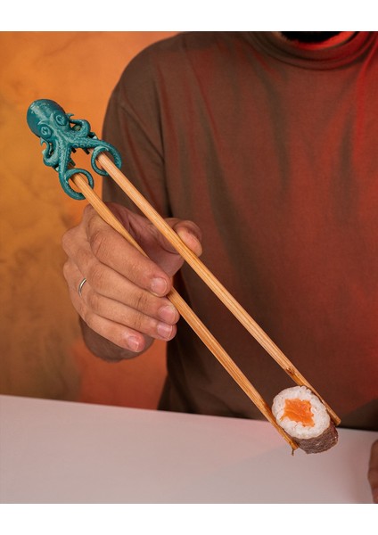 2 Adet Ahtapot Chopstick Yardımcı Aparatı - Yeniden Kullanılabilir Chopstick Tutucu