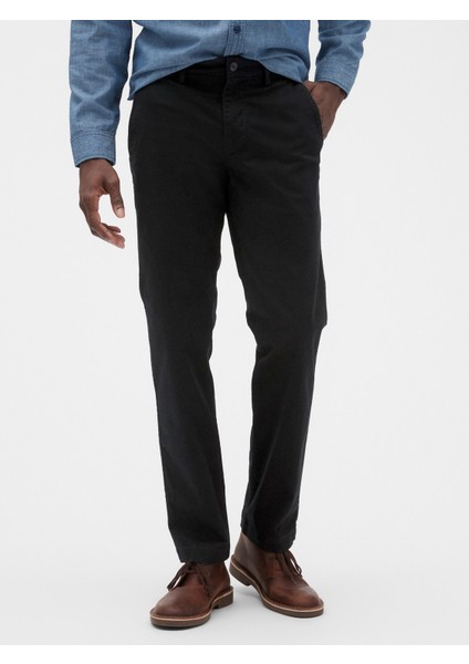 Erkek Siyah GapFlex Straight Fit Khaki Pantolon fiyatları