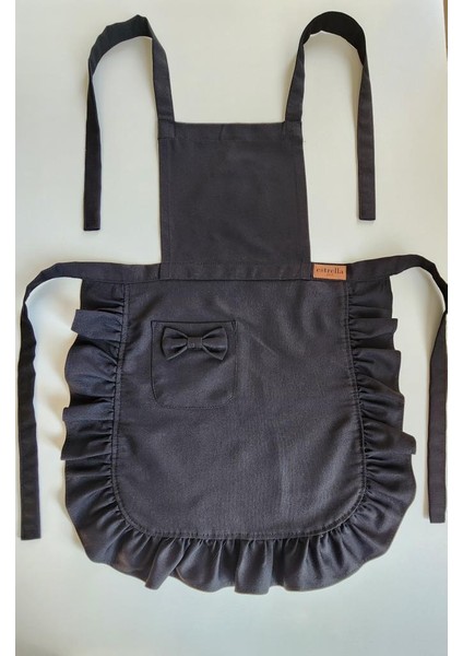 Keten Fırfırlı Bohem Mutfak Önlüğü Siyah fiyatları