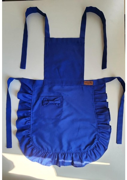 Keten Fırfırlı Bohem Mutfak Önlüğü Mavi fiyatları