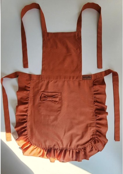 Keten Fırfırlı Bohem Mutfak Önlüğü Kiremit fiyatları