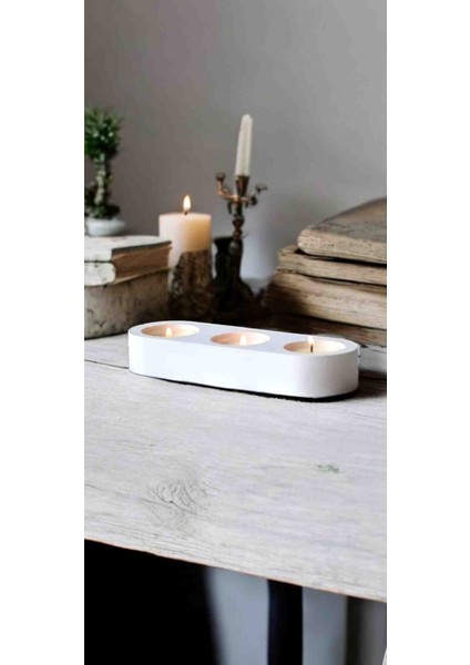 Dekoratif 3lü Tealight Beton Mumluk fiyatları