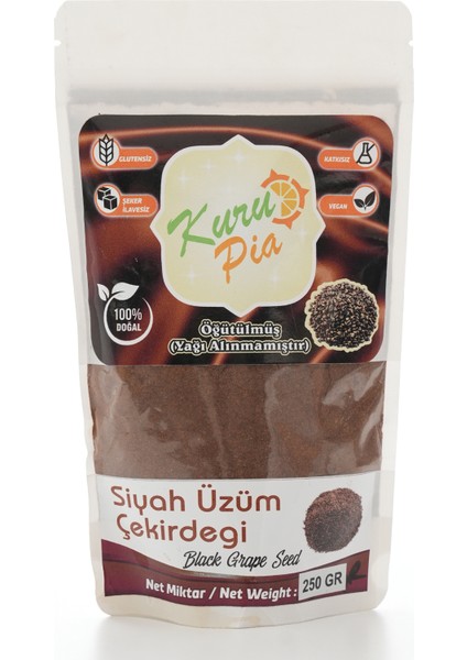 Öğütülmüş Siyah Üzüm Çekirdeği Tozu 250 gr