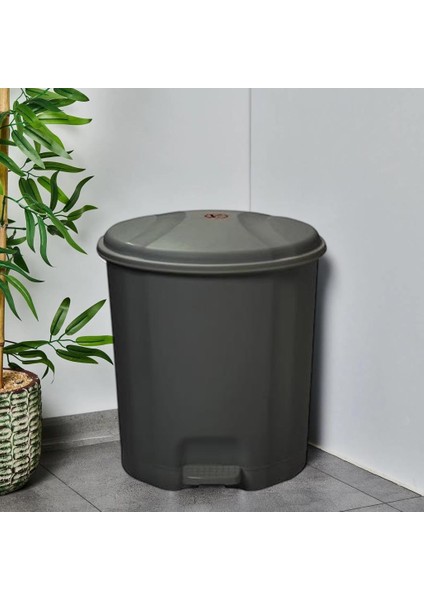 Motek Elit Pedallı Plastik Çöp Kovası Iç Kovalıı 22 Lt Antrasit Siyah