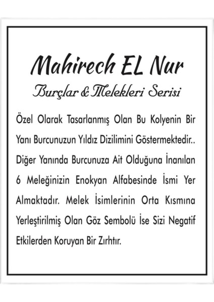 Başak Burcu Yıldız Dizilimi Madalyon Kolye