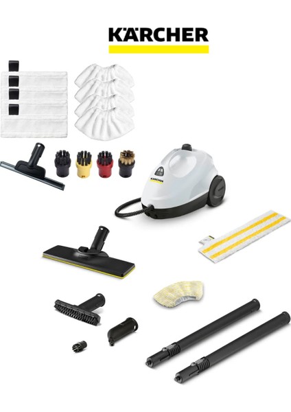 Kärcher Buharlı Hijyenik Temizlik Toplam 21 Parça Sc 2 Easyfix Full-Set-Yün&hav Makinesi Hediyeli