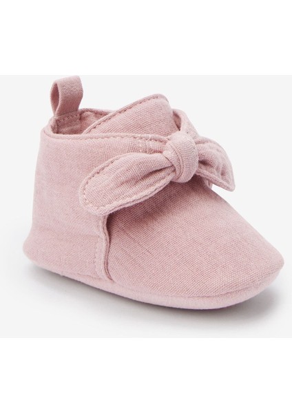 Pembe Yumuşak Tabak Bebek Ayakkabısı