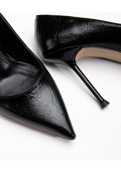 Dorethy Kadın Topuklu Ayakkabı Siyah Parlak Cilt Stiletto modelleri