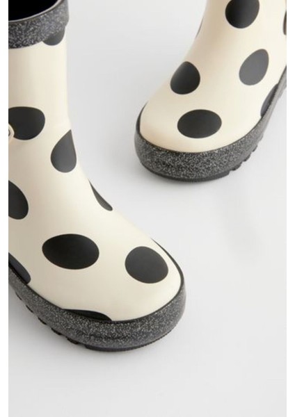 Siyah Beyaz - Minnie Mouse Desenli Su Geçirmaz Yağmur Botu / Çizme fırsatları