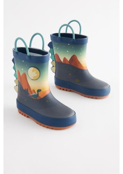 Dinozor Desenli Su Geçirmez Yağmur Botu / Çizme