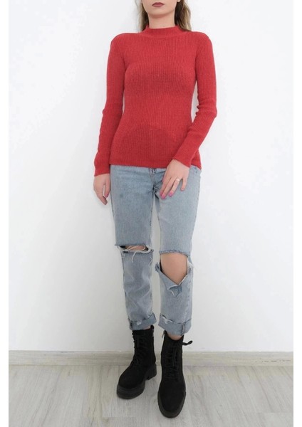 Casual Kadın Triko Yarım Balıkçı Yaka Kırmızı Dar Kalıp Slimfit Yeni Sezon indirimleri