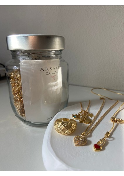 Collection Sürpriz Kavanoz 6 Adet Kolye Set Altın Kaplama Hediyelik Charm Kolyeler(Açıklamayı Okuyunuz)