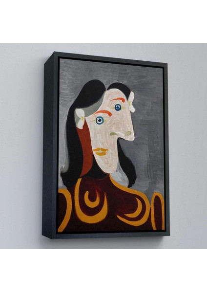 - Çerçeveli Pablo Picasso - Kahverengi Elbiseli Kadının Büst TABLOSU-8086