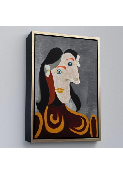 - Çerçeveli Pablo Picasso - Kahverengi Elbiseli Kadının Büst TABLOSU-8086