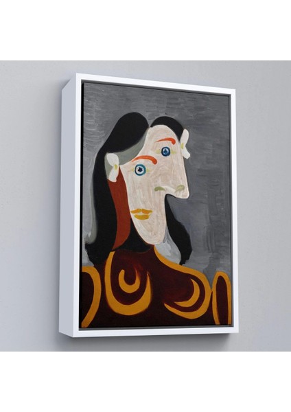 - Çerçeveli Pablo Picasso - Kahverengi Elbiseli Kadının Büst TABLOSU-8086