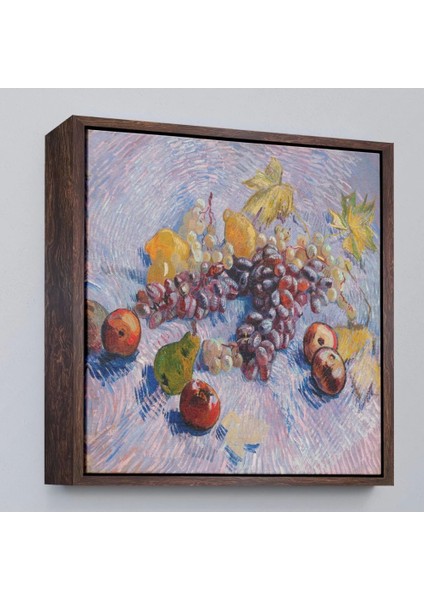 - Çerçeveli Vincent Van Gogh Üzüm Limon Armut ve Elmalar TABLO-8360