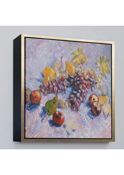 - Çerçeveli Vincent Van Gogh Üzüm Limon Armut ve Elmalar TABLO-8360