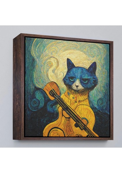 - Çerçeveli Kedi Doku TABLOSU-8357 fiyatları