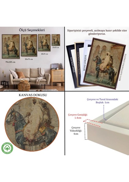 - Çerçeveli Henri Emilien Rousseau - Cavaliers Arapları TABLOSU-8091 indirimleri