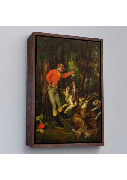 - Çerçeveli Gustave Courbet -Avdan Sonra Tablo - After The HUNT-8055