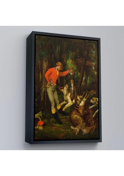 - Çerçeveli Gustave Courbet -Avdan Sonra Tablo - After The HUNT-8055