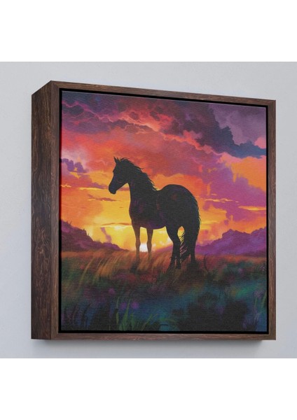 - Çerçeveli Gün Batımındaki At TABLOSU-8353 fiyatları