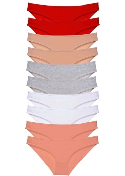 10 Adet Süper Eko Set Likralı Kadın Slip Külot 505