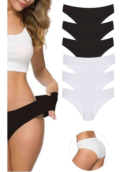 6 Adet Kadın Dikişsiz Lazer Kesim Esnek Iz Yapmayan Külot S1
