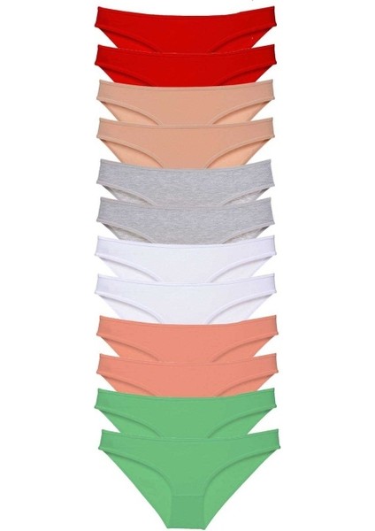 12 Adet Süper Eko Set Likralı Kadın Slip Külot Set 4