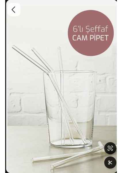 Meşrubat&parti Pipeti&cam Pipet& 6 Lı Cam Pipet