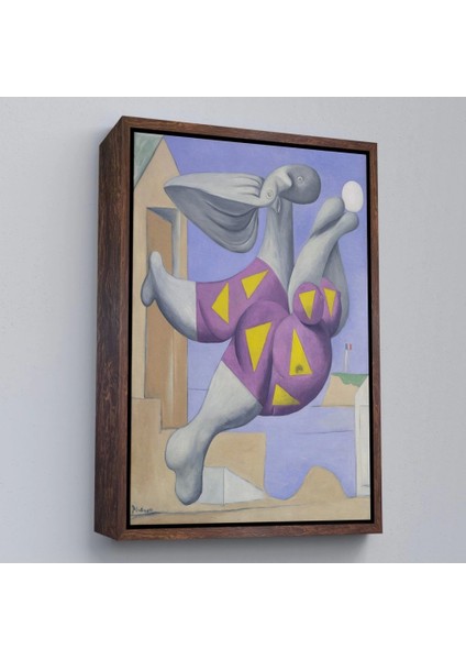 - Çerçeveli Pablo Picasso - Plaj Topu Ile Yıkanıyor Tablosu - Pablo Picasso Bather With BEACHBALL-8076