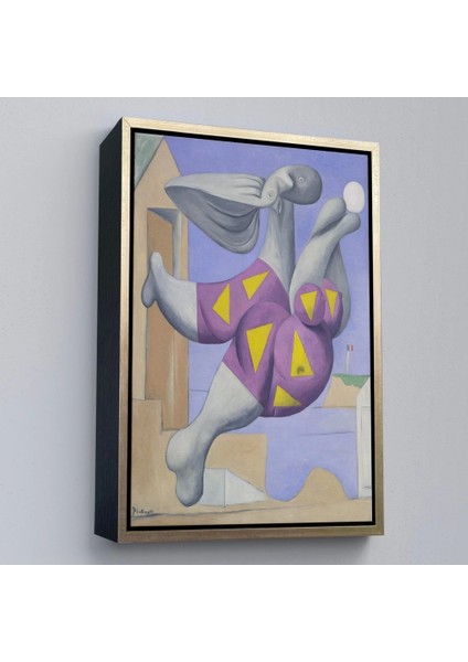 - Çerçeveli Pablo Picasso - Plaj Topu Ile Yıkanıyor Tablosu - Pablo Picasso Bather With BEACHBALL-8076