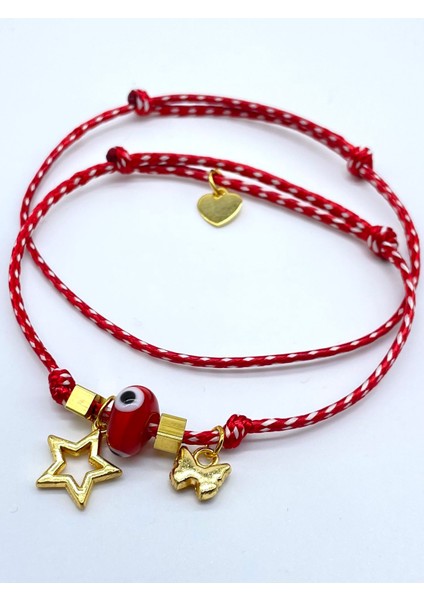 Hediyelik 2’li Lüks Kartlı Jelatinli Marteniçka Dilek Bilekliği Mart Ipi Seti