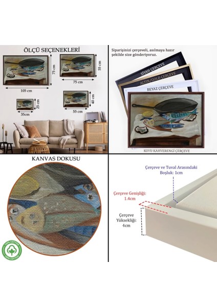 - Çerçeveli Picasso-Balık ve Kızartma Tavası TABLO-7102