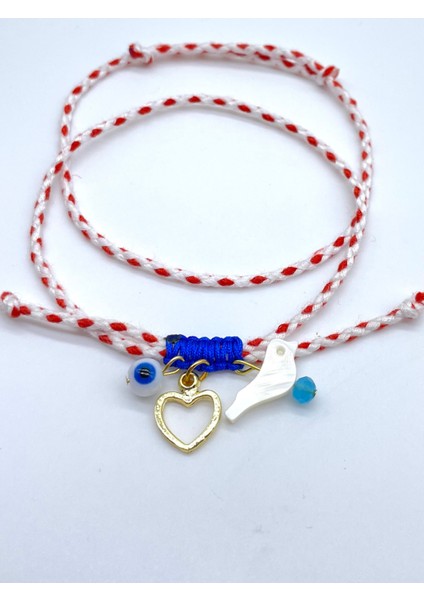 Hediyelik 2’li Lüks Kartlı Jelatinli Marteniçka Dilek Bilekliği Mart Ipi Seti