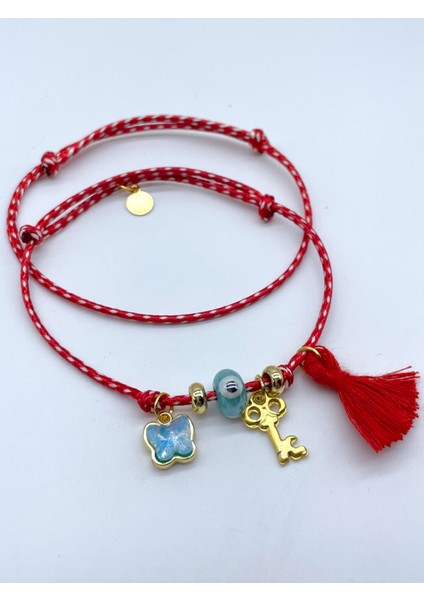 Hediyelik 2’li Lüks Kartlı Jelatinli Marteniçka Dilek Bilekliği Mart Ipi Seti