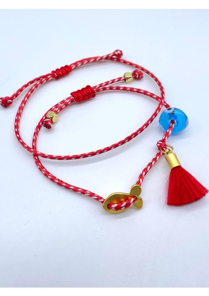 Hediyelik 2’li Lüks Kartlı Jelatinli Marteniçka Dilek Bilekliği Mart Ipi Seti fiyatları