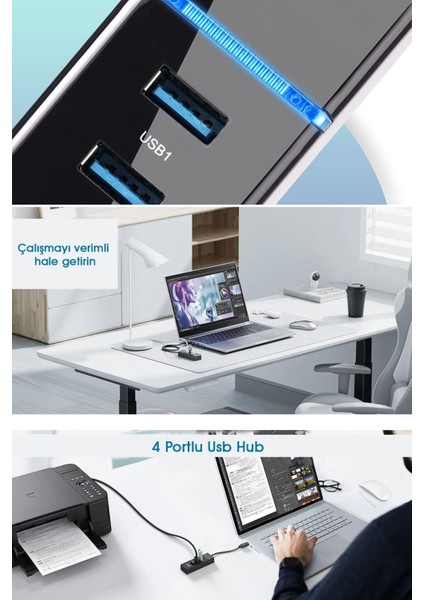 USB Girişli 4 Portlu USB Çoklayıcı USB Çoğaltıcı USB Hub USB 3.0 Laptop Notebook Desktop Pc Uyumlu