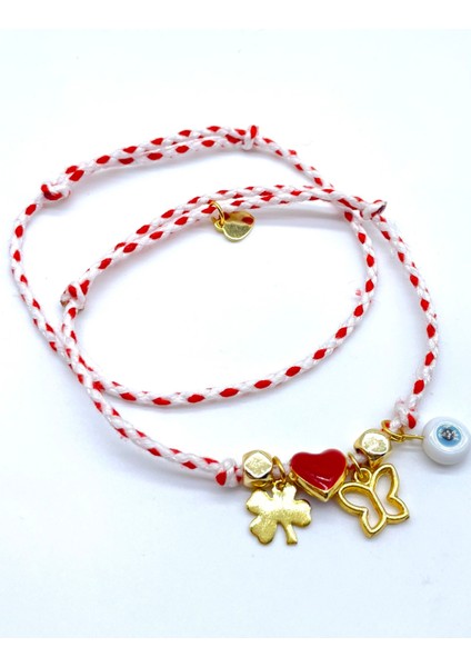 Hediyelik 2’li Lüks Kartlı Jelatinli Marteniçka Dilek Bilekliği Mart Ipi Seti